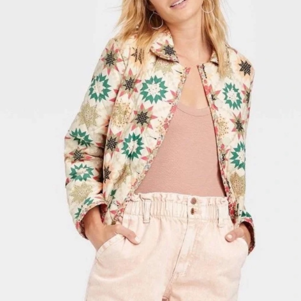 Universal thread women’s quilted button front jacket size XL NWT